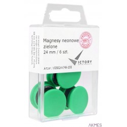 Magnesy neonowe zielone 24mm (6) 5024KM6-155 VICTORY