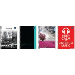 Kołozeszyt B5 160k kratka z kolorowymi marginesami mix INTERDRUK