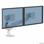 Ramię kompaktowe na 2 monitory TALLO (białe), FELLOWES, 8614801