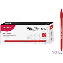 Cienkopis Plus Pen 3000 - kolor czerwony ciemny MONAMI, 20300387140