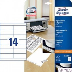 Szyldy na regały, 105 x 38 mm, 350 szt.,170g, matowe, białe, AVERY ZWECKFORM, C32258-25