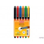 Cienkopis PRYMUS 0,4mm, pomarańczowa obudowa, kpl. 6 kolorow mix TO-345-96 Toma