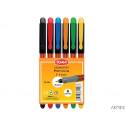 Cienkopis PRYMUS 0,4mm, pomarańczowa obudowa, kpl. 6 kolorow mix TO-345-96 Toma