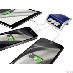 (WYCOFANE)Ładowarka LEITZ STYLE na 3 porty USB niebiesk 62070069 (X)