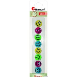 Magnesy do tablic 20mm/8 SMILEY 249640 TITANUM