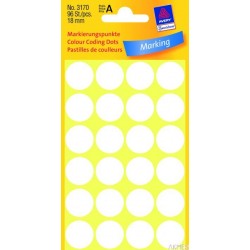 Kółka do zaznaczania białe 3170 Q18 4ark Avery Zweckform