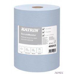 Czyściwo przemysłowe włóknina KATRIN PLUS Poly Roll Blue Scrubmaster, 40643, opakowanie: 1 rolka