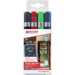 Markery kredowe okrągła końcówka 2-3 mm 4 kol. Edding 4095/4S