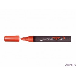 Marker akrylowy, fibrowa końcówka ścięta 2-5mm, czerwony TO-400 Toma