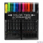 Pisaki dwustronne, 12 kolorów SCW-12 PENTEL