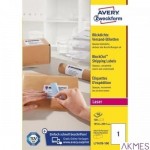 Etykiety wysyłkowe białe, A4, 100 ark./op., 199,6 x 289,1 mm, białe, AVERY ZWECKFORM BLOCKOUT, L7167B-100