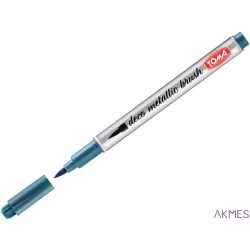 Marker permanetny METALIC BRUSH, końcówka pędzelkowa, niebieski metalic TO-325 Toma