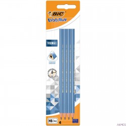 Ołówek trójkątny bez gumki BIC Evolution Triangle Blister 4szt, 964912