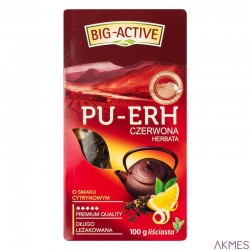 Herbata BIG-ACTIVE PU-ERH czerwona liściasta o smaku cytrynowym 100g