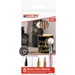 Markery olejowe kreatywne metaliczne 5 szt. etui Edding 753/5S MET