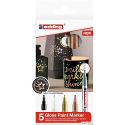 Markery olejowe kreatywne metaliczne 5 szt. etui Edding 753/5S MET