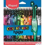 Kredki w czarnej ob. trójkątne 24 szt. COLORPEPS MONSTER 862624