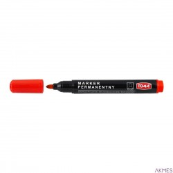 Marker permanentny, końcówka okrągła 1,5mm, czerwony TO-202 Toma