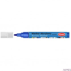 Marker akrylowy, fibrowa końcówka ścięta 2-5mm, niebieski metalic TO-402 Toma