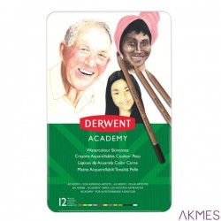 Kredki akwarelowe Derwent Academy w kolorach cielistych, w pudełku metalowym, 12 szt., 2300386