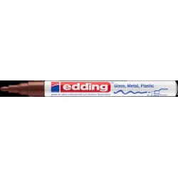 Marker lakierowy okrągła końcówka 1-2 mm brązowy Edding 751/007/BR
