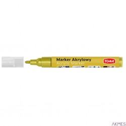 Marker akrylowy, fibrowa końcówka ścięta 2-5mm, złoty TO-402 Toma