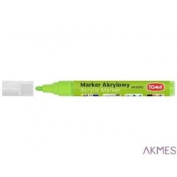 Marker akrylowy, fibrowa końcówka ścięta 2-5mm, zielony jasny metalic TO-402 Toma