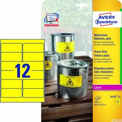 Etykiety Heavy Duty L6107-20 99,1 x 42,3 20 ark trwałe, żółte, poliestrowe, Avery Zweckform