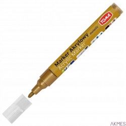 Marker akrylowy, fibrowa końcówka ścięta 2-5mm, brązowy metalic TO-402 Toma
