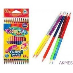 Kredki ołówkowe trójkątne dwustronne 24kol.