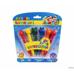 Kredki świecowe Zwierzątka 6 kol. TITANUM 334704