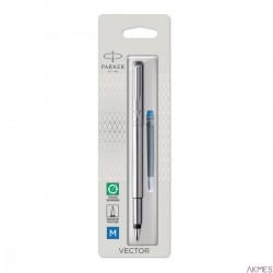 Pióro wieczne (M) VECTOR STAINLESS STEEL CT PARKER, 1870805, blister