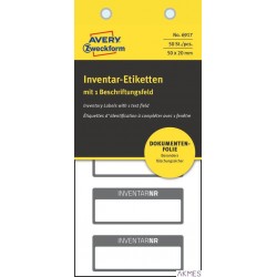 Tabliczki inwentaryzacyjne z laminatem do opisu ręcznego, 50 szt., 50x20mm, czarne, AVERY ZWECKFORM, 6901