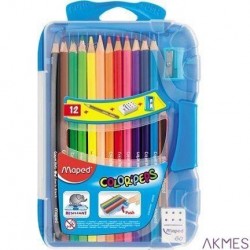 Kredki trójkątne COLORPEPS 12szt +akcesoria 832032 COREX