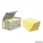 Ekologiczne karteczki samoprzylepne Post-it_ z certyfikatem PEFC Recycled, Żółte, 76x76mm, 6 bloczków po 100 karteczek,