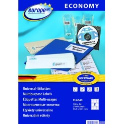 Etykiety uniwersalne ELA040 63,5 x 38,1 100 ark Economy Europe100 by Avery Zweckform