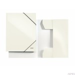 Teczka kartonowa z gumką LEITZ perłowy biała WOW 39820001