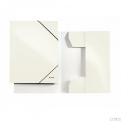 Teczka kartonowa z gumką LEITZ perłowy biała WOW 39820001