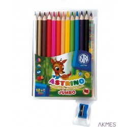 Kredki ołówkowe Astrino trójkątne 12 kolórów ASTRA, 312221004