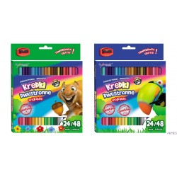 Kredki szkolne trójkąt. dwus. 24/48 kol+temp. 4964 ST.MAJEWSKI