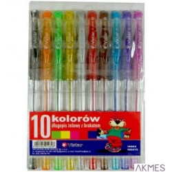 Długopis żel. Brokat 10 kol