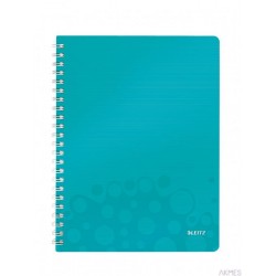 Kołonotatnik LEITZ WOW A4 80k PP kratka turkusowy 46380051