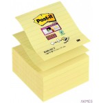 Karteczki samoprzylepne Post-it_ Super Sticky Z-Notes _16 żółtych bloczków po 90 karteczek 76x76mm _+ Podajnik PRO i 90