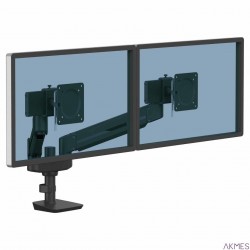 Ramię kompaktowe na 2 monitory TALLO (czarne), FELLOWES, 8614501