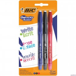 Długopis wymazywalny BIC Gel-ocity Illusion mix AST Blister 3szt, 943457