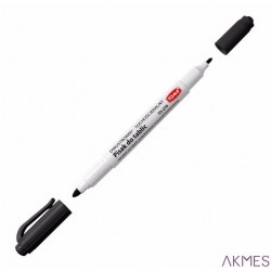 Pisaki 2-stronne do białych tablic TOMA, 2 końcówki cienkie 0,5 i 0,8mm, czarny TO-270 Toma