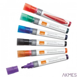 Markery suchościeralne Liquid Ink, różne kolory, 6 szt. Nobo 1901419
