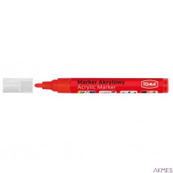 Marker akrylowy, fibrowa końcówka ścięta 2-5mm, czerwony metalic TO-402 Toma