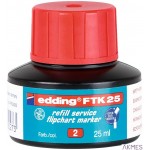 Tusz do markerów do flipchartów 25 ml czerwony Edding FTK25/CZ