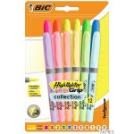 Zakreślacze BIC Highlighter Grip Collection Blister 12szt, 992562